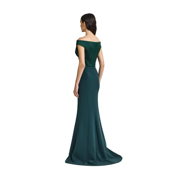 Safiyaa Merissa Long Dress in Darkest Spruce | Maxi Dresses | Coveti