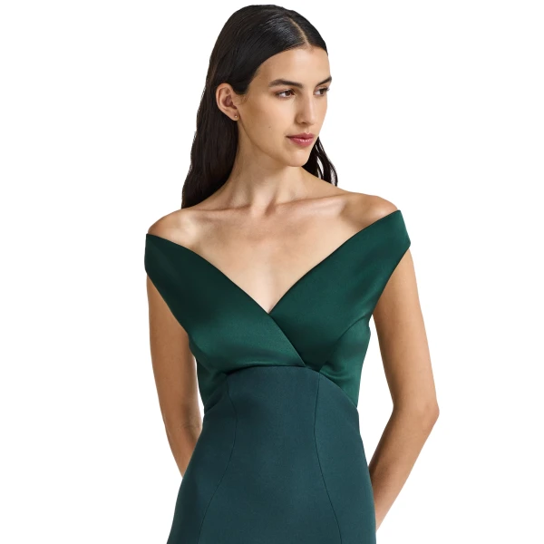 Safiyaa Merissa Long Dress in Darkest Spruce | Maxi Dresses | Coveti