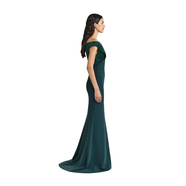 Safiyaa Merissa Long Dress in Darkest Spruce | Maxi Dresses | Coveti
