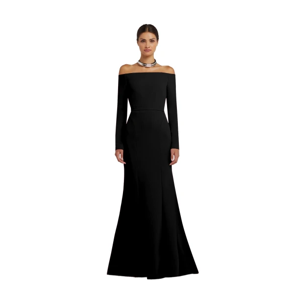 Safiyaa Rory Long Dress in Black | Maxi Dresses | Coveti