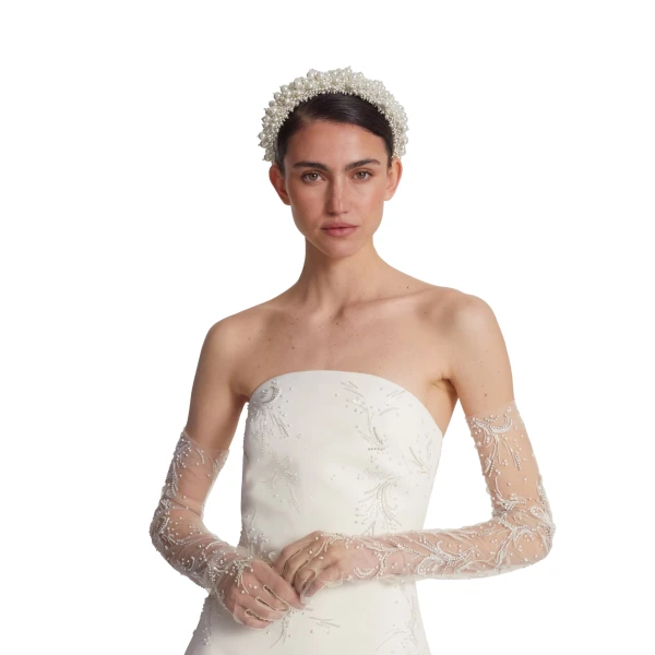 Safiyaa Sarrah Pearl Headband | Hair Accessories | Coveti