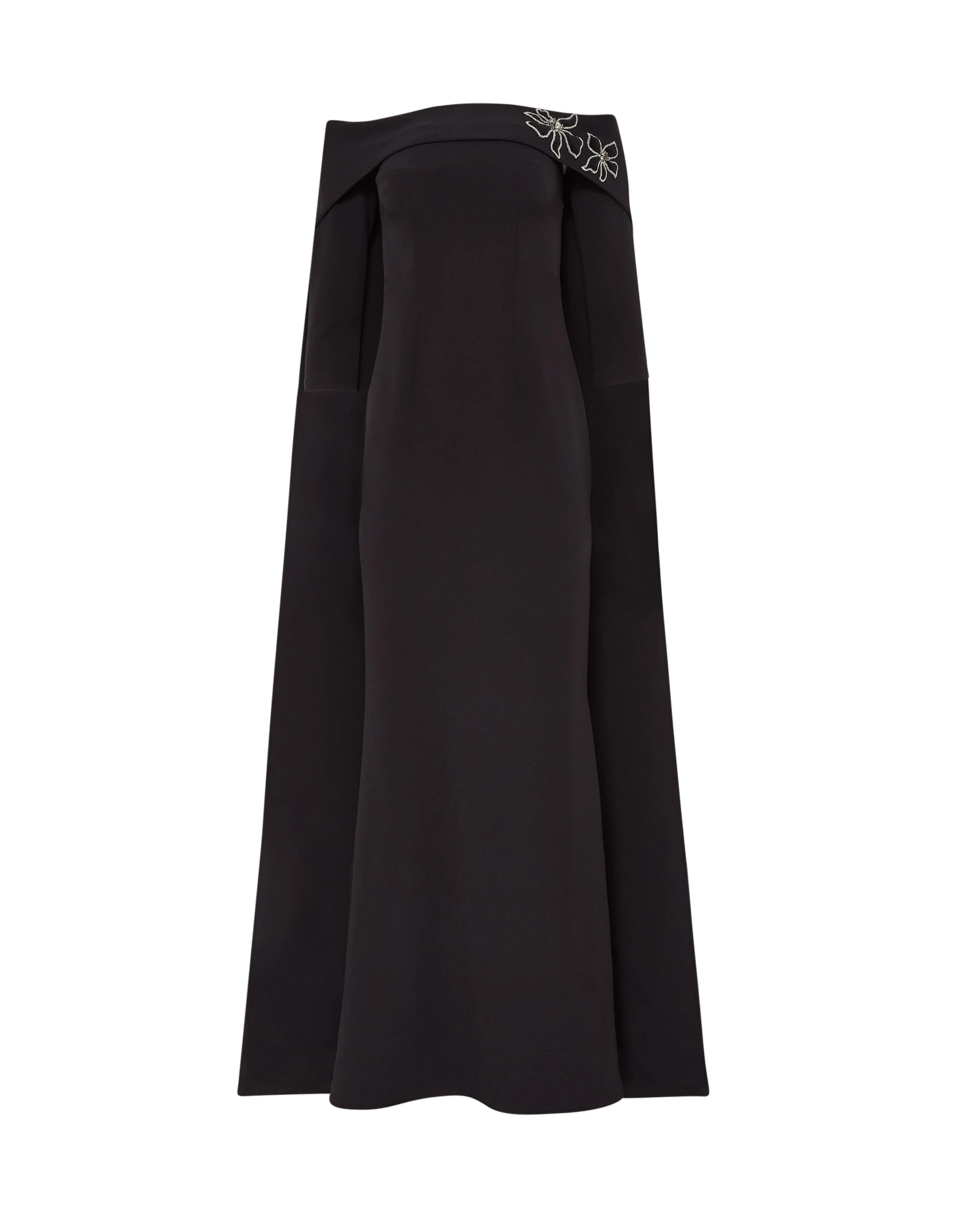 Safiyaa Soshin Long Dress in Black with Bellara Embroidered Harness Safiyaa Soshin Long Dress in Black with Bellara Embroidered Harness | Maxi Dresses | Coveti