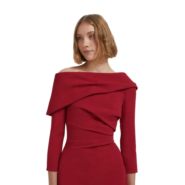 Safiyaa Vera Midi Dress in Rhubarb | Midi Dresses | Coveti