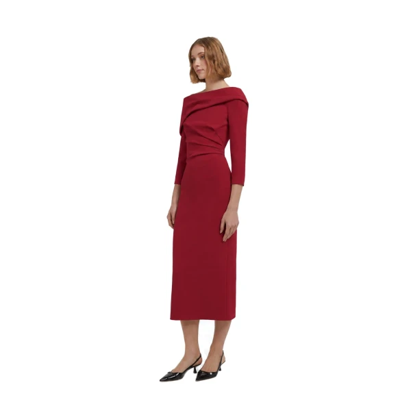 Safiyaa Vera Midi Dress in Rhubarb | Midi Dresses | Coveti