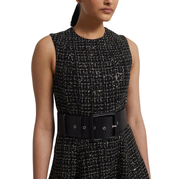 Safiyaa Waltonz Belt in Black Vegan Leather | Belts | Coveti