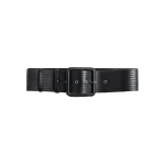 Safiyaa Waltonz Belt in Black Vegan Leather | Belts | Coveti