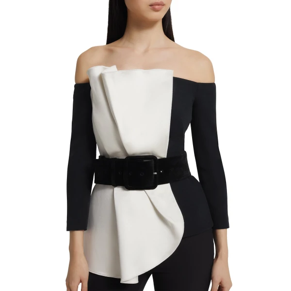 Safiyaa Waltonz Belt in Black Velvet | Belts | Coveti