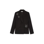 Safiyaa Wynnie Embroidered Jacket in Black | Jackets | Coveti