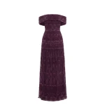 Saiid Kobeisy Beaded Tulle Dress in Italian Plum