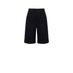 Saiid Kobeisy Crepe Bermuda Shorts in Jet Black