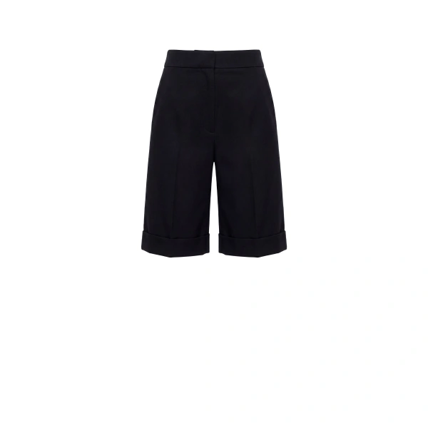 Crepe Bermuda Shorts in Jet Black