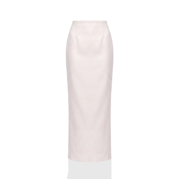 Crepe Straight Midi Skirt in Ivory