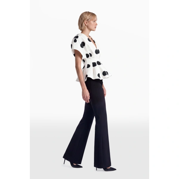 Saiid Kobeisy Flare Trousers in Jet Black, view 2