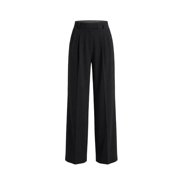 Gabardine Straight Leg Pants in Jet Black