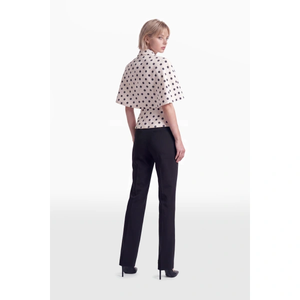 Saiid Kobeisy Polka Dot Cape Jacket in Ivory Polka Dot, view 4