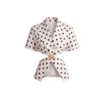 Saiid Kobeisy Polka Dot Cape Jacket in Ivory Polka Dot