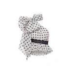 Saiid Kobeisy Polka Dot Chiffon Top in Ivory Polka Dot