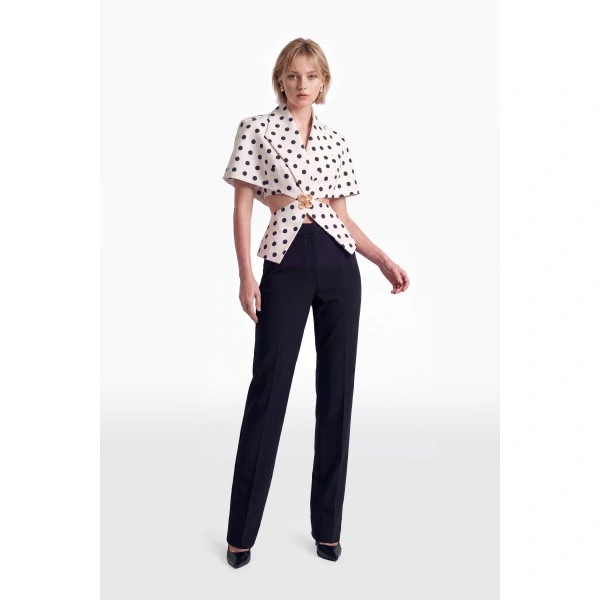 Saiid Kobeisy Straight Leg Pants in Jet Black, view 2