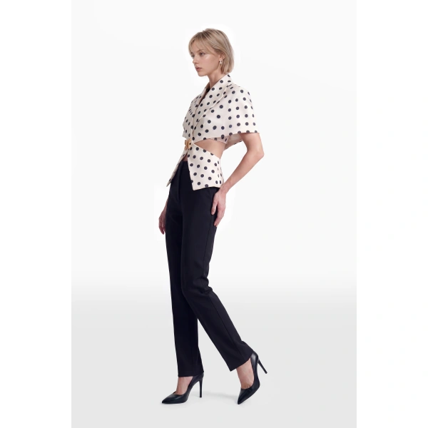 Saiid Kobeisy Straight Leg Pants in Jet Black, view 3
