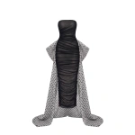 Saiid Kobeisy Strapless Bow Dress in Jet Black Polka Dot