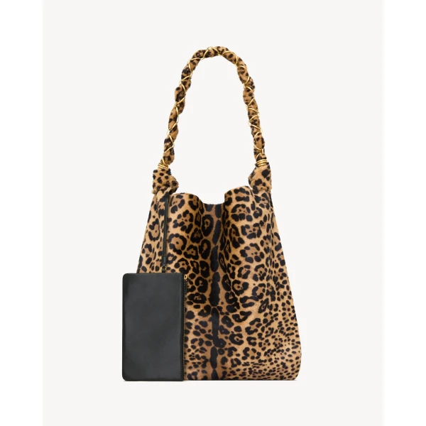 Brown Saint Laurent Amalia Medium in Pony Hair Leather, view 2 | Shoulder & Crossbody Bags