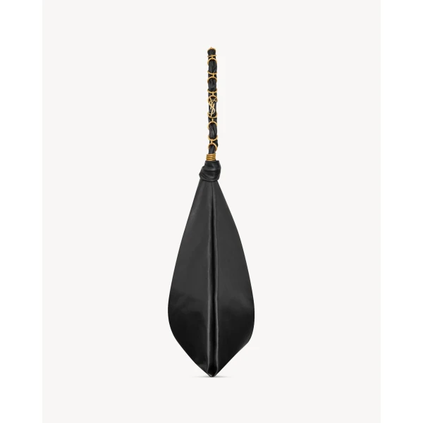 Black Saint Laurent Amalia in Smooth Leather, Black, view 5 | Shoulder & Crossbody Bags