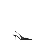 Black Saint Laurent Babylone Breteuil Slingback Pumps in Smooth Leather, Black, 75 mm | Heels