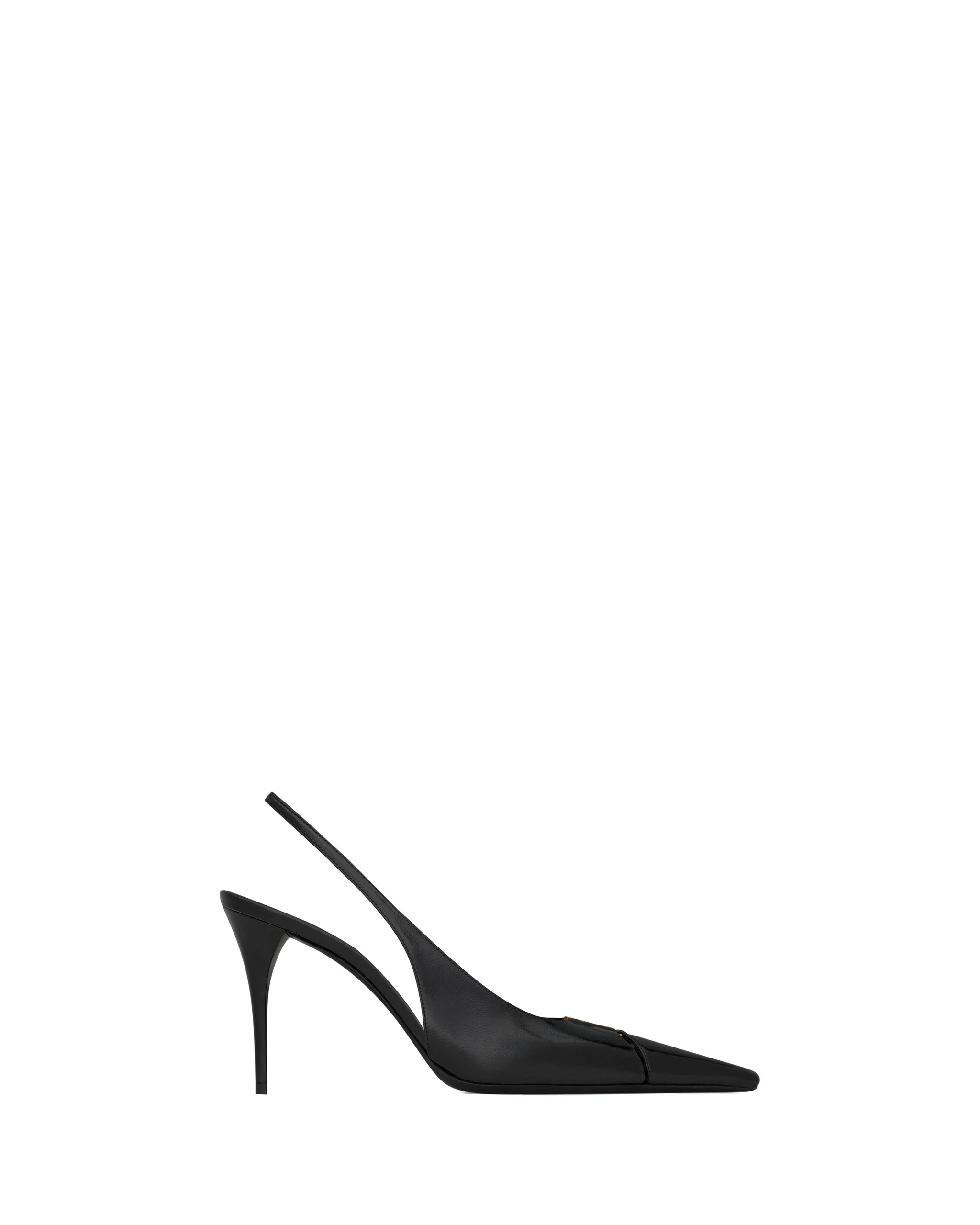 Saint Laurent Babylone Breteuil Slingback Pumps in Smooth Leather, Black, 90 mm Black Saint Laurent Babylone Breteuil Slingback Pumps in Smooth Leather, Black, 90 mm | Heels