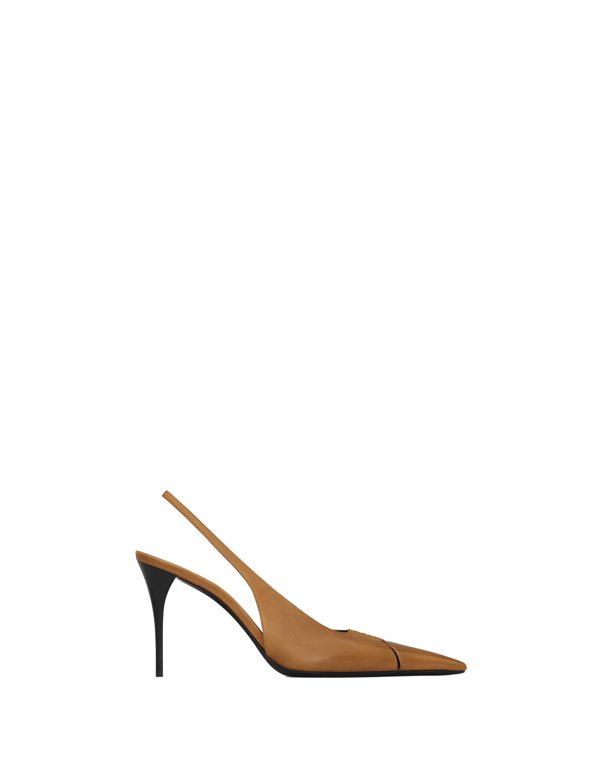 Saint Laurent Babylone Breteuil Slingback Pumps in Smooth Leather, Macadamia, 90 mm Beige Saint Laurent Babylone Breteuil Slingback Pumps in Smooth Leather, Macadamia, 90 mm | Heels
