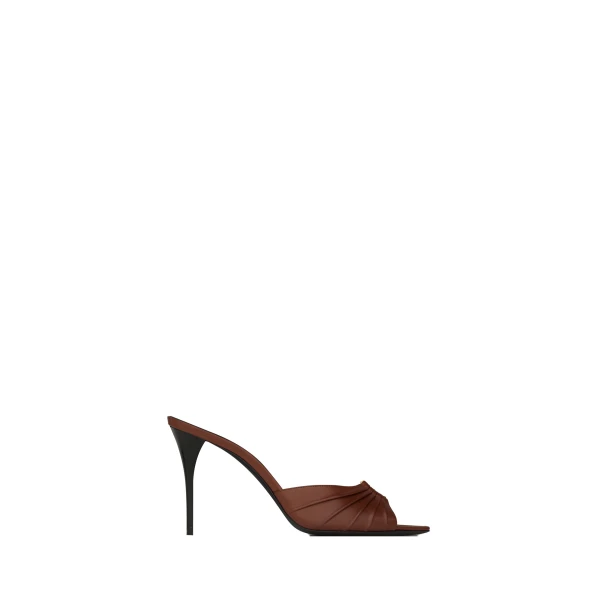 Babylone Mules in Smooth Leather, Aesthetic Brown
