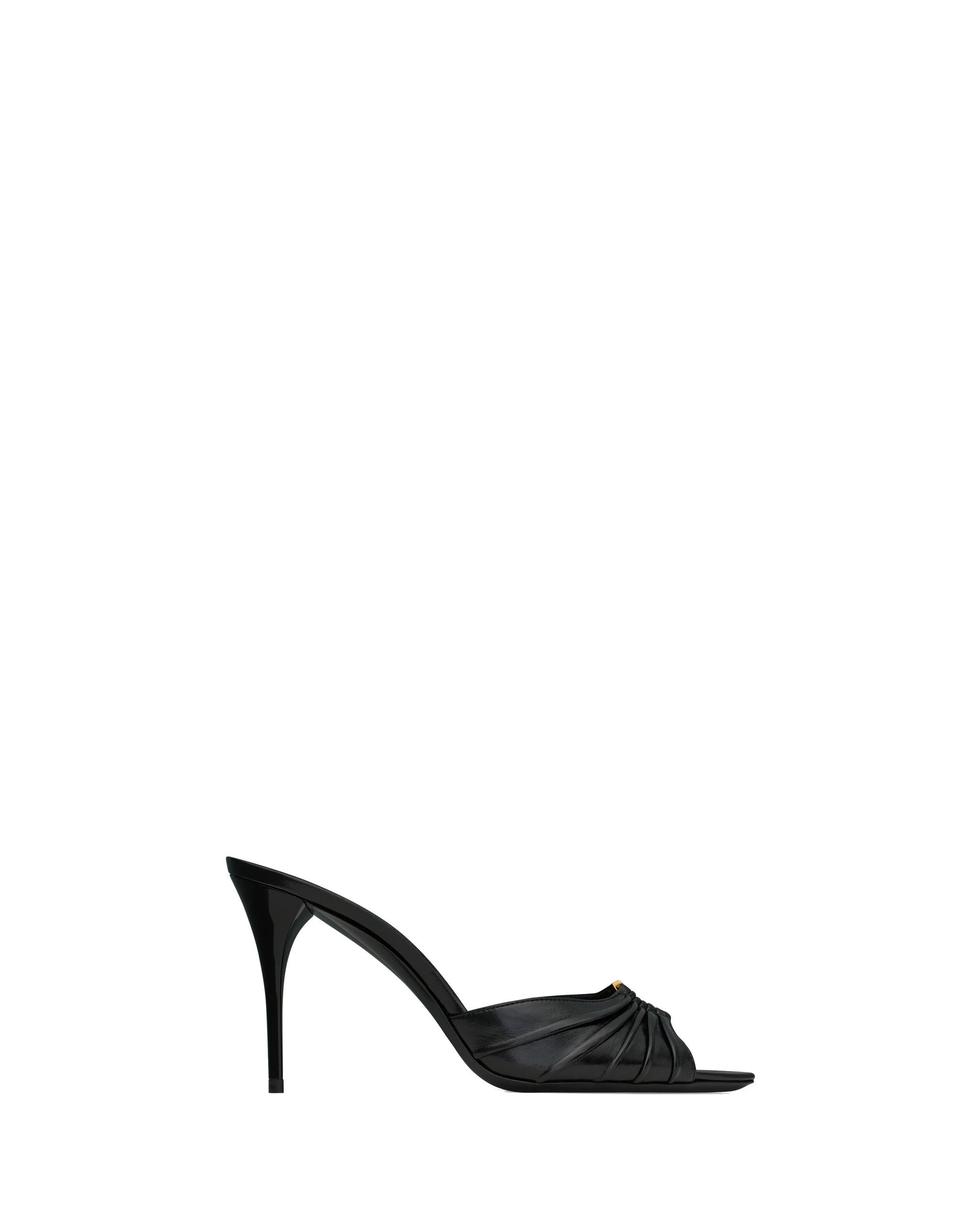 Saint Laurent Babylone Mules in Smooth Leather, Black, 90 mm Black Saint Laurent Babylone Mules in Smooth Leather, Black, 90 mm | Mules