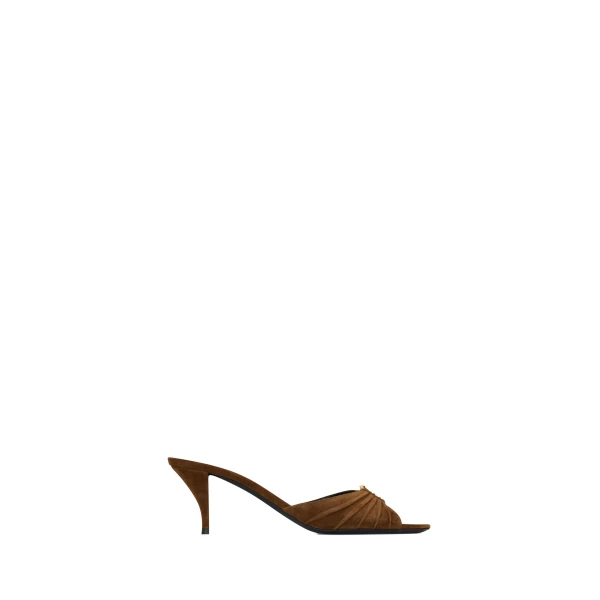 Brown Saint Laurent Babylone Mules in Suede | Mules