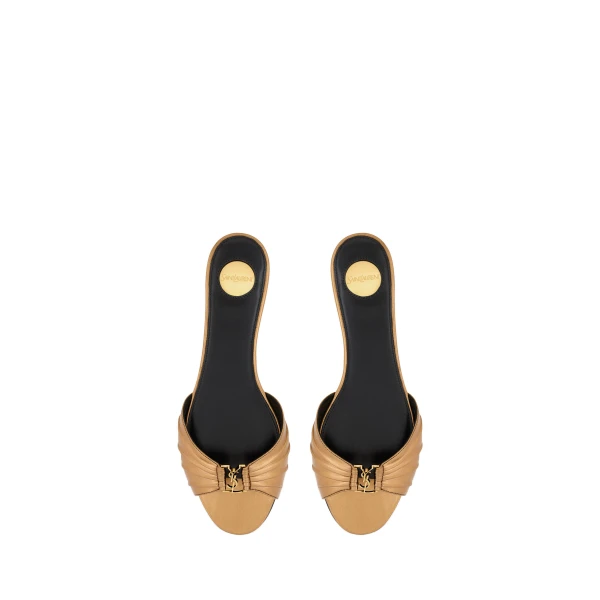 Metallic Saint Laurent Babylone Sandals in Metallic Leather | Sandals