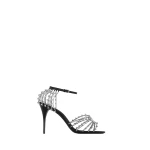 Multicolour Saint Laurent Babylone Sandals in Smooth Leather and Crystals | Sandals