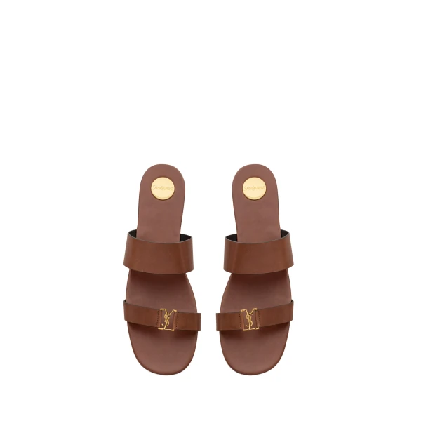 Babylone Slides in Smooth Leather