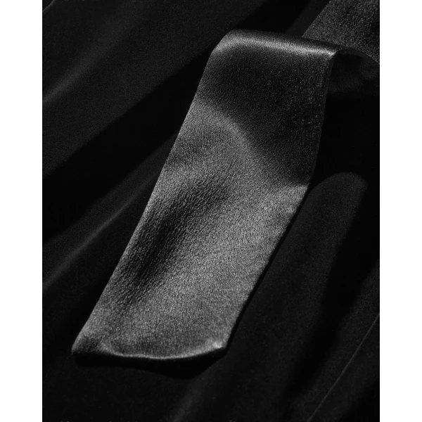 Black Saint Laurent Bermuda Shorts in Velvet, view 4 | Tailored pants