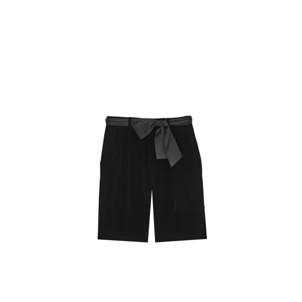 Black Saint Laurent Bermuda Shorts in Velvet | Tailored pants