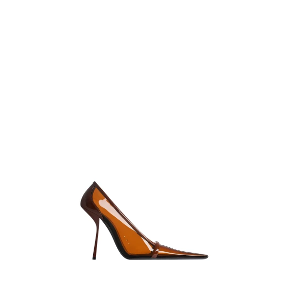 Brown Saint Laurent Brigitte Pumps in Tpu and Patent Leather | Heels