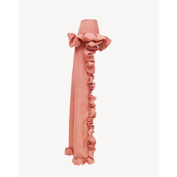 Pink Saint Laurent Bubble Cascade Skirt in Silk Gazar, Bois de Rose, view 3 | Skirts