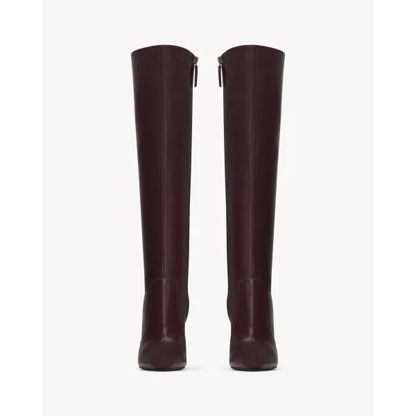Red Saint Laurent Capucine Boots in Smooth Leather, view 2 | Boots
