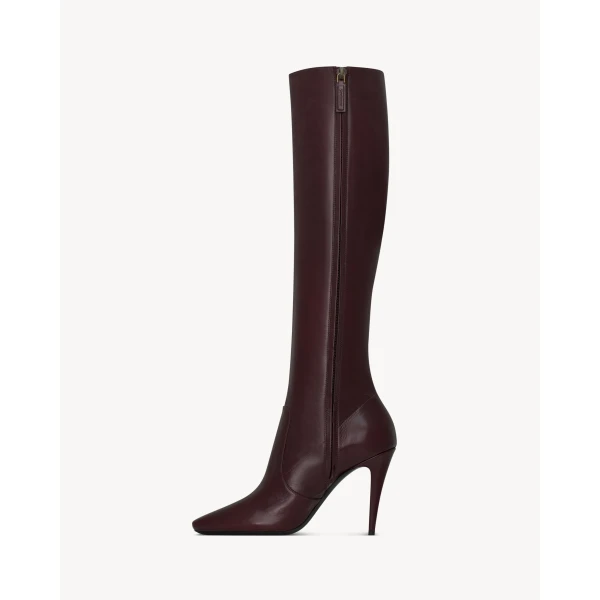 Red Saint Laurent Capucine Boots in Smooth Leather, view 4 | Boots
