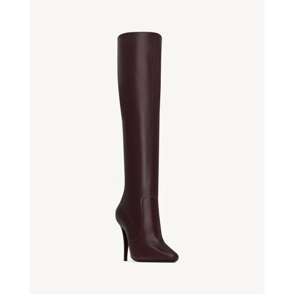 Red Saint Laurent Capucine Boots in Smooth Leather, view 5 | Boots