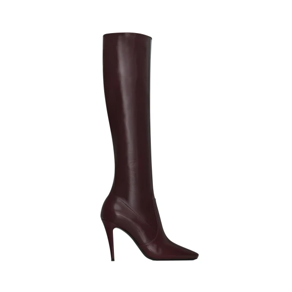 Red Saint Laurent Capucine Boots in Smooth Leather | Boots