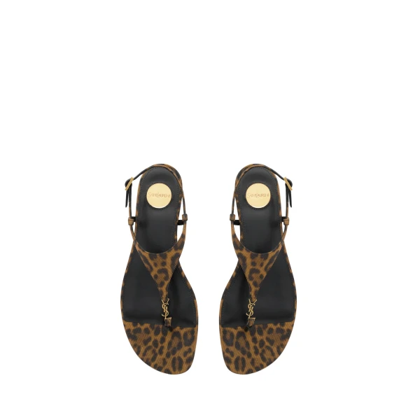 Cassandra Sandals in Leopard Grosgrain