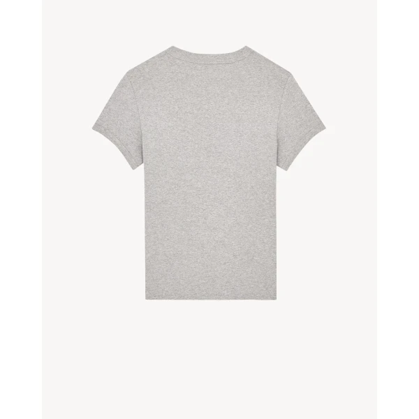 Beige Saint Laurent Cassandre Fitted T-Shirt, view 3 | T-shirts