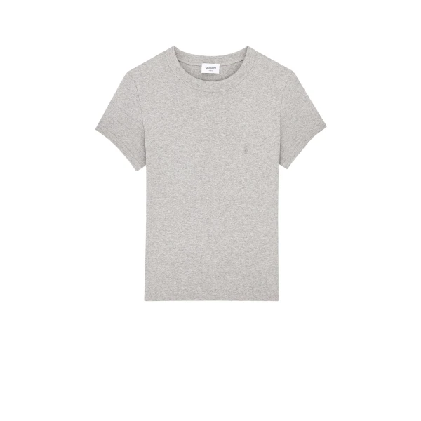 Beige Saint Laurent Cassandre Fitted T-Shirt | T-shirts