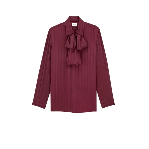 Cassandre Lavallière Blouse in Striped Silk Jacquard