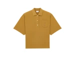 Beige Saint Laurent Cassandre Oversized Polo in Cotton Piqué | Short Sleeved