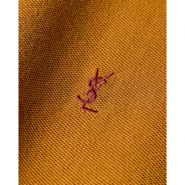 Orange Saint Laurent Cassandre Oversized T-Shirt in Cotton Piqué, view 3 | T-shirts