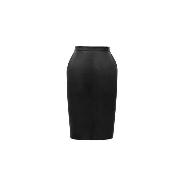 Black Saint Laurent Cassandre Pencil Skirt in Lambskin | Leather Jackets